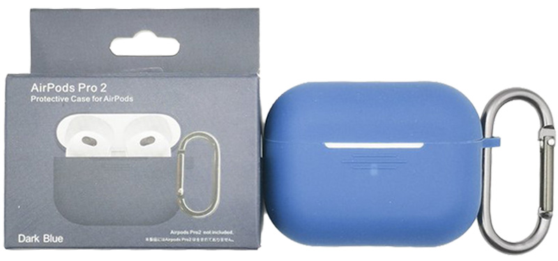 Silikonový obal s karabinou pro AirPods Pro 2 Modrý